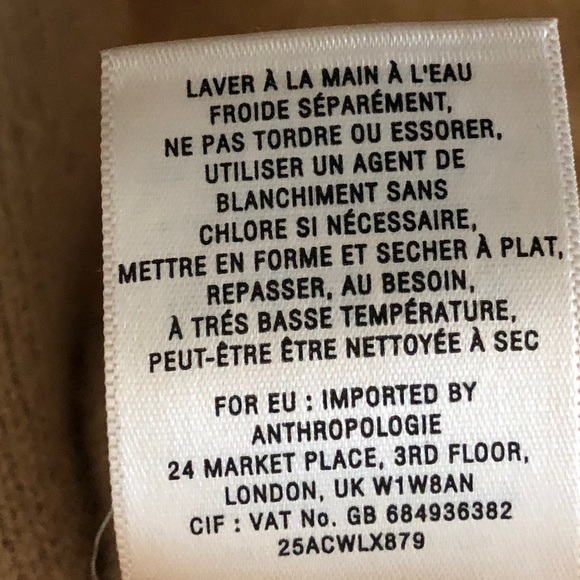 Anthropologie Moth 100% Cashmere Cowl Neck Top - Picture 7 of 9